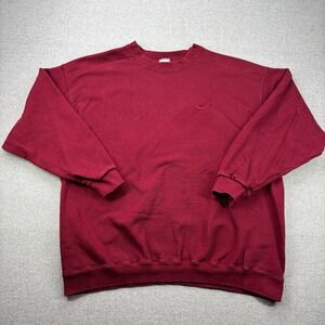 Vintage Nike Crewneck Sweatshirt Mens XL Maroon Red Embroidered Swoosh USA Made